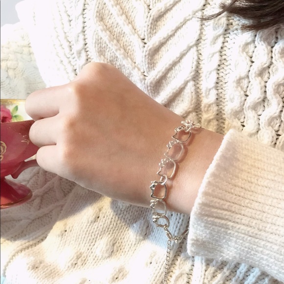 Hello Kitty Silver 925 chain bracelet